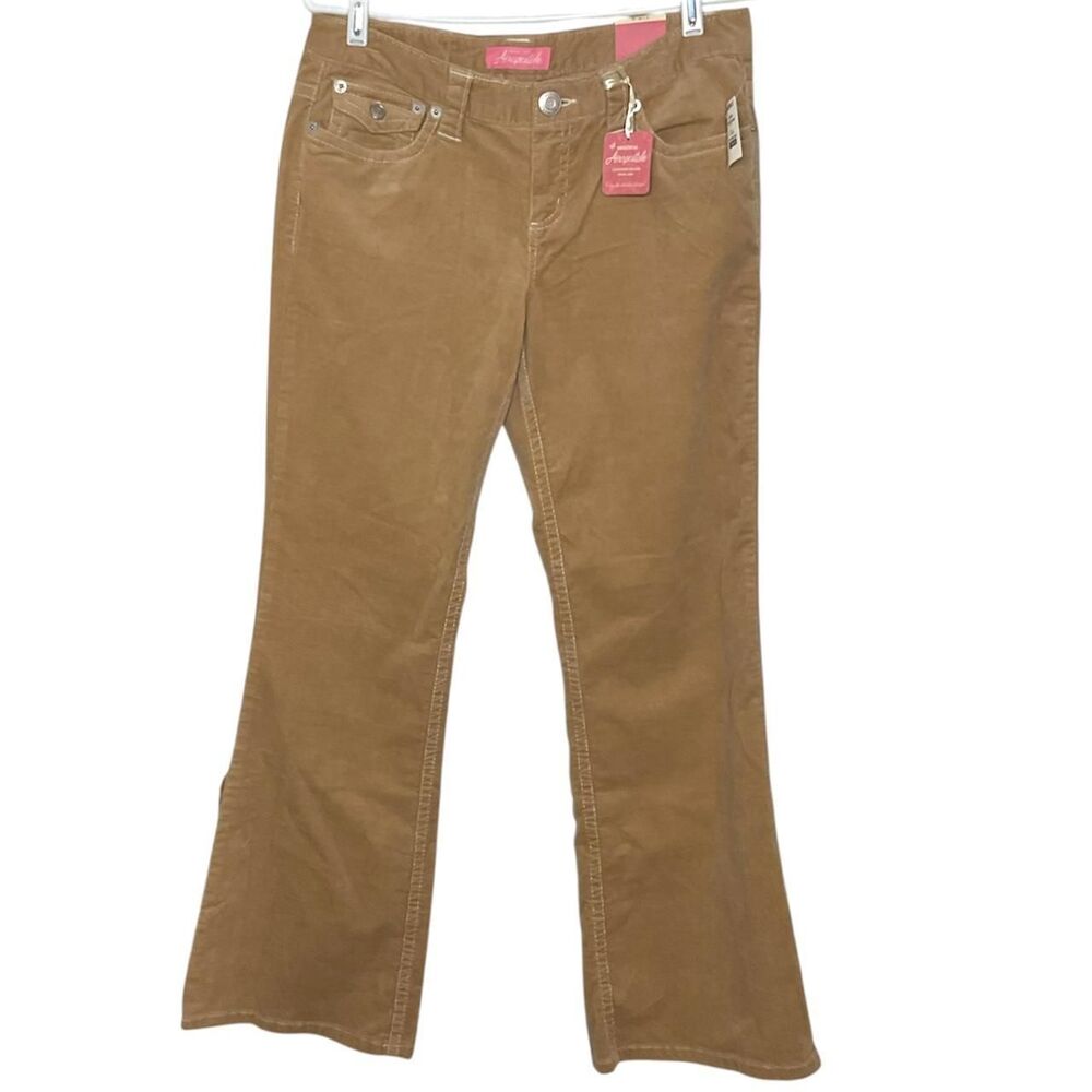 Aeropostale Deadstock Y2K Tan Corduroy Low-Rise Bootcut Jeans Size 7/8 Short